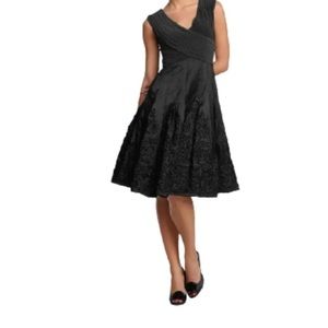 Adrianna Papell Black Rosette Dress